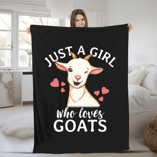Goat Just A Who Loves Goats Farmer Goat Mom Fleece Blankets