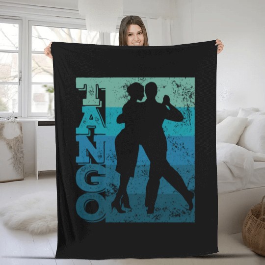 Tango Argentino Dancing Heartbeat Milonga Vals Tan Fleece Blankets