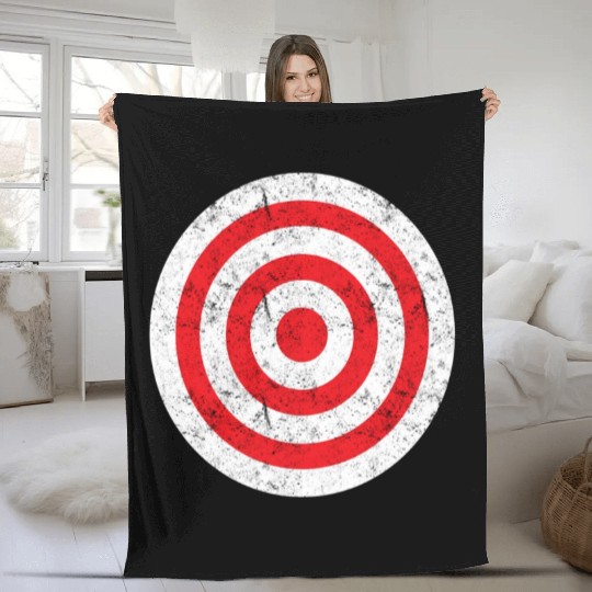 Print On Back Bullseye Target Bulls Eye Fun Fleece Blankets