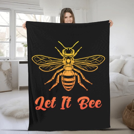 Beekepeer Let It Bee Beekepping Bumblebee Nature Fleece Blankets