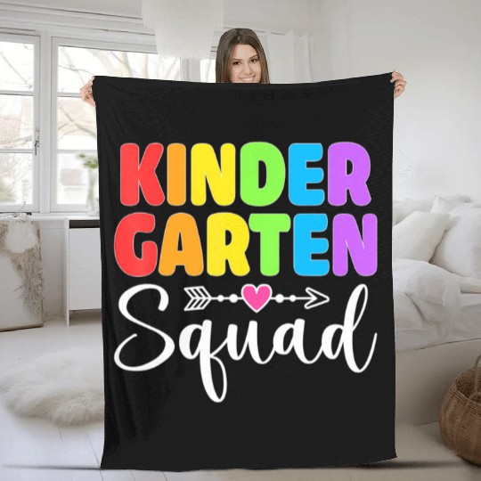 Kindergarten Squad Teacher Student Team Back To Sc Fleece Blankets