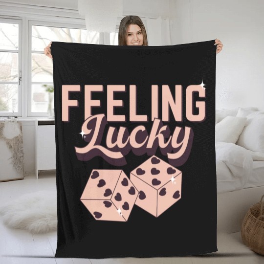 Feeling Lucky Retro Valentine 1 Fleece Blankets