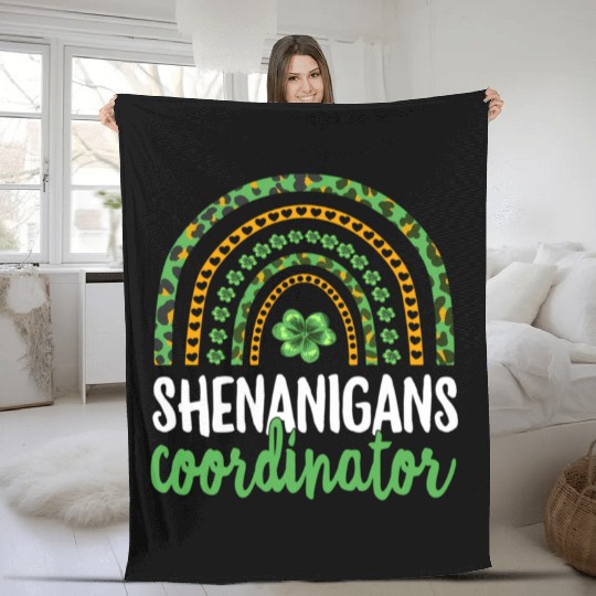Shenanigans Coordinator Teacher St PatricDay Fleece Blankets