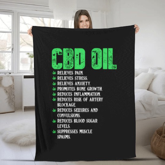 Cbd Oil Healthy Lifestyle Facts Promarijuana Fleece Blankets