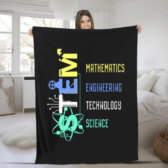 Stem Teacher Science Technology Engineer Math Fleece Blankets