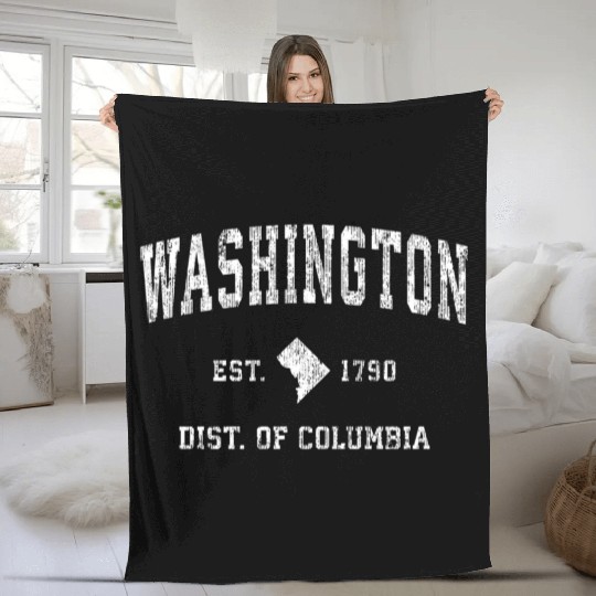 Washington Dc Athletic Sports Fleece Blankets