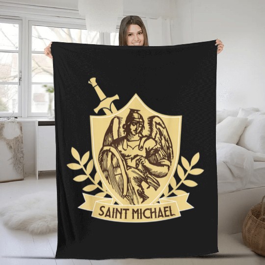 Saint Michael Patron Saint of Police Officers Fleece Blankets
