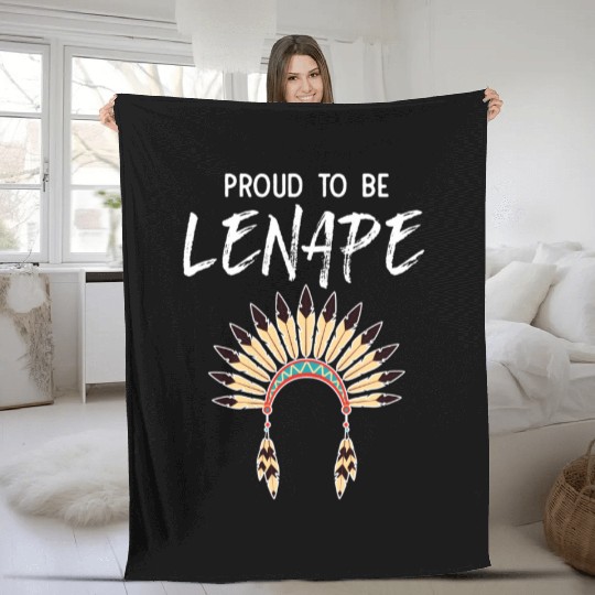 Proud To Be Lenape Delaware Native American Pride Fleece Blankets