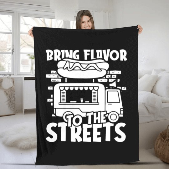 Street Food Hotdog Fleece Blankets