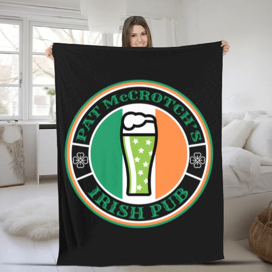 Pat Mccrotch'S Irish Pub Green Beer St Patric Day Fleece Blankets