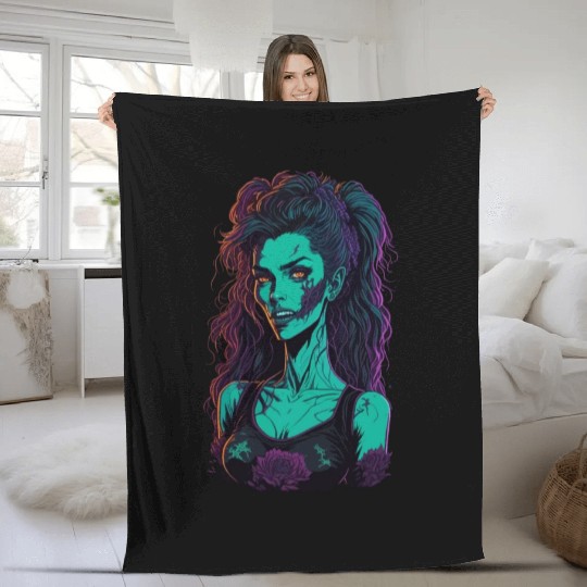 Zombie Girl Fleece Blankets