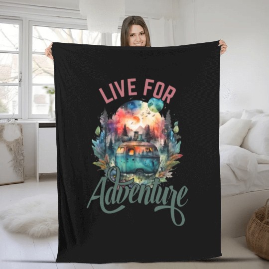 Embrace the Thrill of Life: Live for Adventure Fleece Blankets
