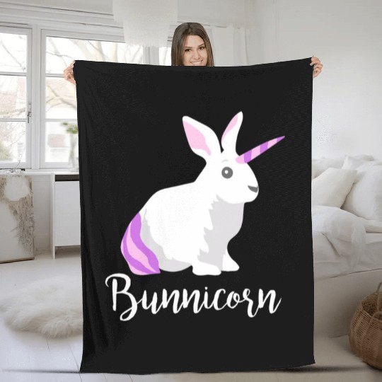 Easter Bunny Bunnicorn Unicorn Easter Sunday Fleece Blankets