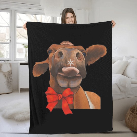 Christmas Cow Fleece Blankets Cow Farming Farmer
