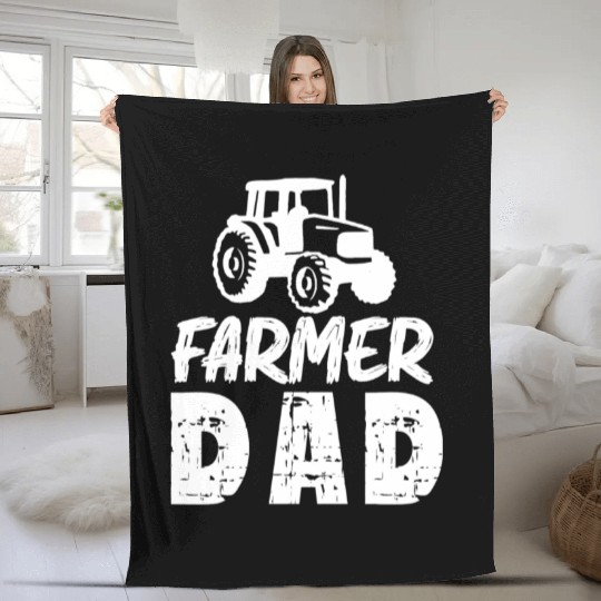 Farmer Dad Funny Dad Gifts Graphic Tees For Men Fleece Blankets
