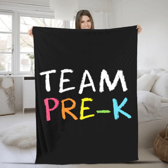 Team Pre K Teacher Back To School Top Fleece Blankets