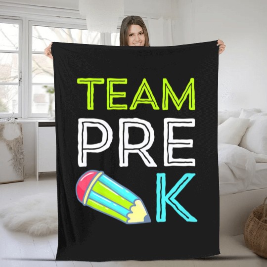 Team Pre-K Teacher First Day Preschool Back to Sch Fleece Blankets