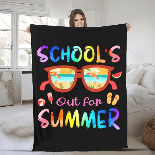 Schools Out For Summer Last Day Of School Teacher Fleece Blankets
