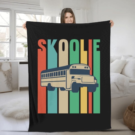Skoolie Design For A School Bus Lover Fleece Blankets