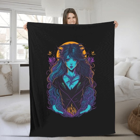 Witch Girl Fleece Blankets