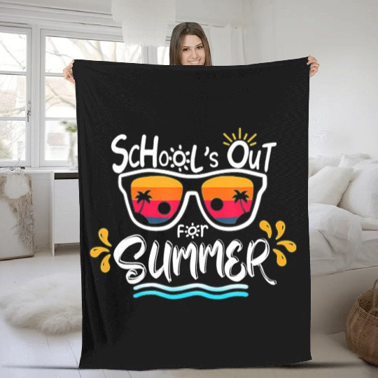 Schools Out For Summer Last Day Of School Teacher Fleece Blankets