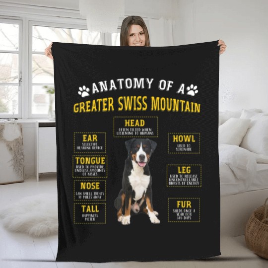 Anatomy Greater Swiss Mountain Men Fleece Blankets