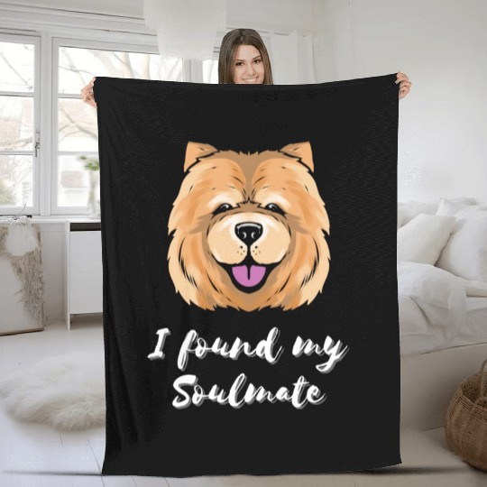 Chow Chow Dog Soulmate Puppy Dog Lover Fleece Blankets