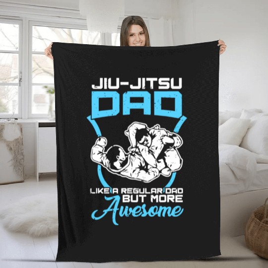 Jiu-Jitsu Dad Athletic Rollinggrapplingmixed marti Fleece Blankets