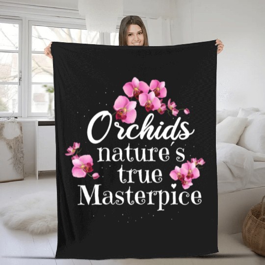 Orchids Natures True Masterpiece Flowers Fleece Blankets