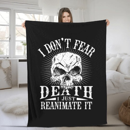 I Don't Fear Dead I just Reanimate It Necromancer Fleece Blankets