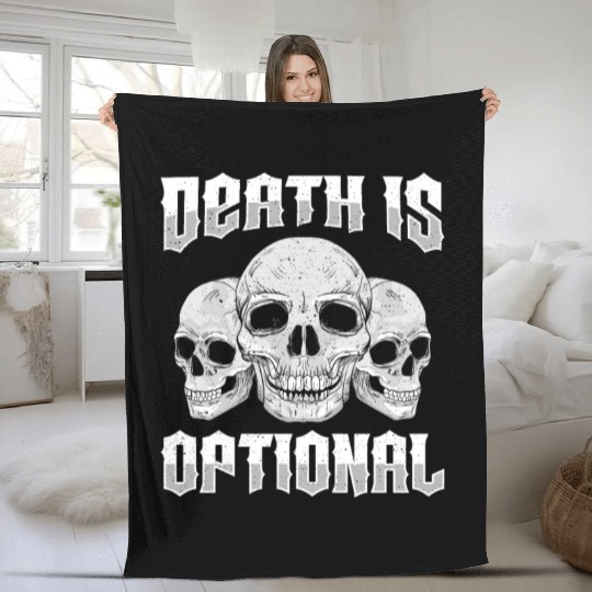 Necromancy Death Is Optional Necromancer Fleece Blankets