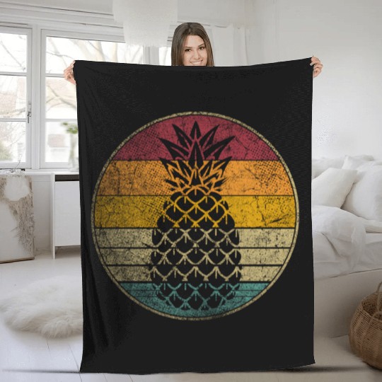 Pineapple Fruit Style 70S 80S Fleece Blankets