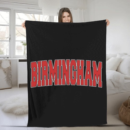 Birmingham Varsity Style Uk Sports Fleece Blankets