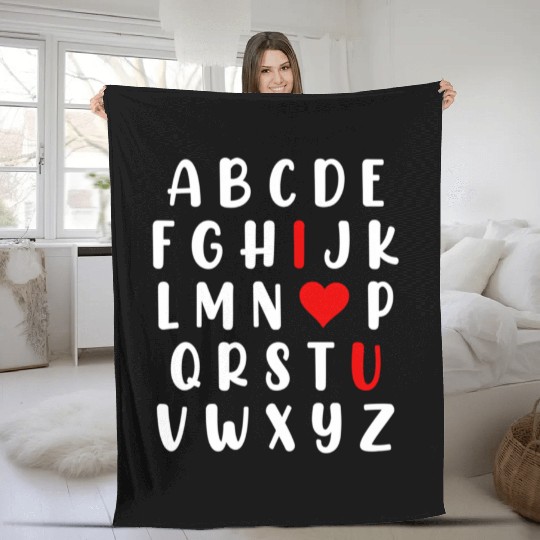 Abc Alphabet I Love You English Teacher Day Fleece Blankets