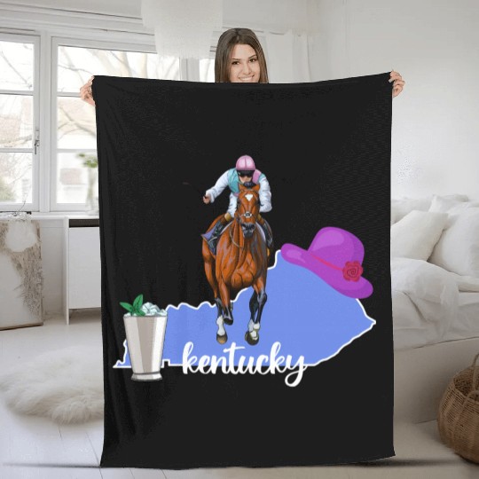 Kentucky Horse Racing Derby Py Fleece Blankets