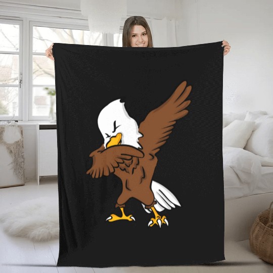 Dabbing American Bald Eagle Fleece Blankets
