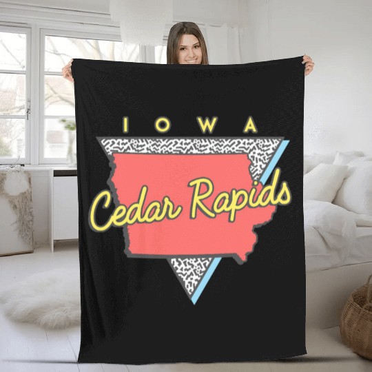 Cedar Rapids Iowa Triangle Ia City Fleece Blankets