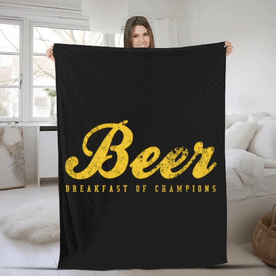 Beer Breakfast Of Champions Inred Fleece Blankets