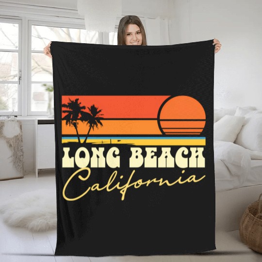 Long Beach California Fleece Blankets