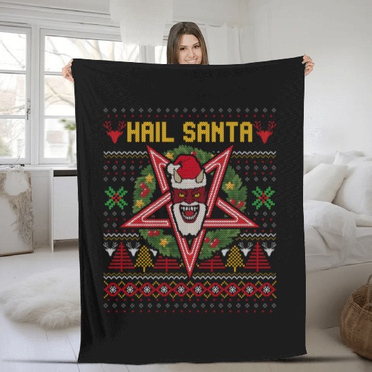 Hail Santa Weird Fleece Blankets