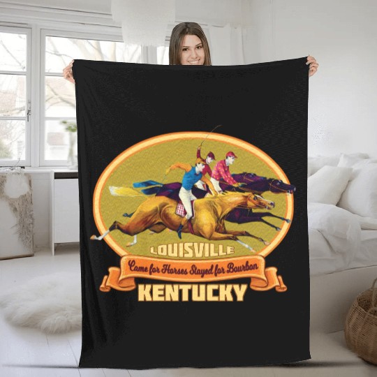 Louisville Kentucky Horse Racing Bourbon Derby Fleece Blankets