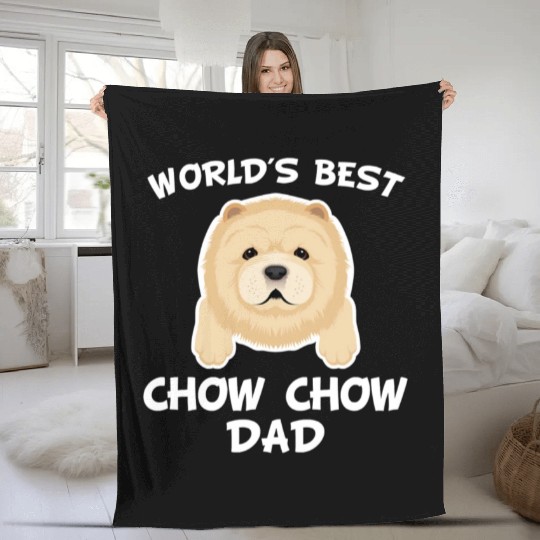 World s Best Chow Chow Dad Fleece Blankets