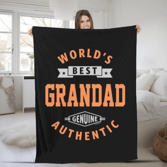 World s Best Grandad Fleece Blankets