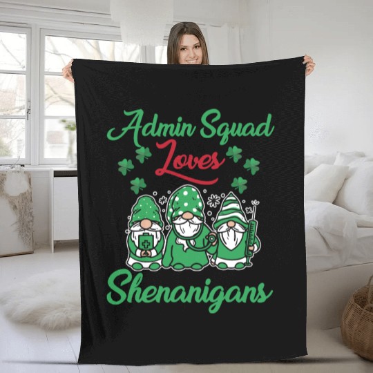 Admin Squad Love Shenanigans St. Patrick's Day Fleece Blankets