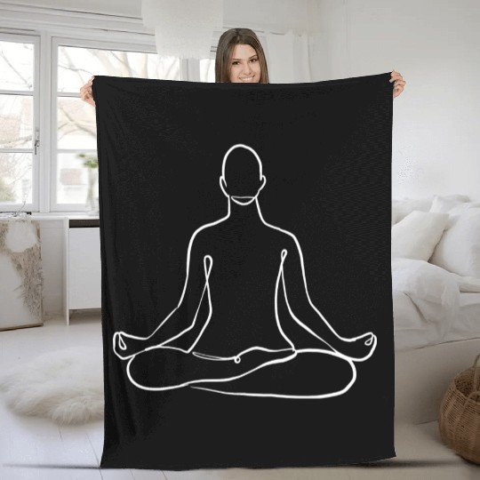 Yoga Teacher Namaste One Line Meditation Buddhism Fleece Blankets