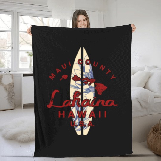 Maui Lahaina Hawaiian Islands Hawaii Fleece Blankets
