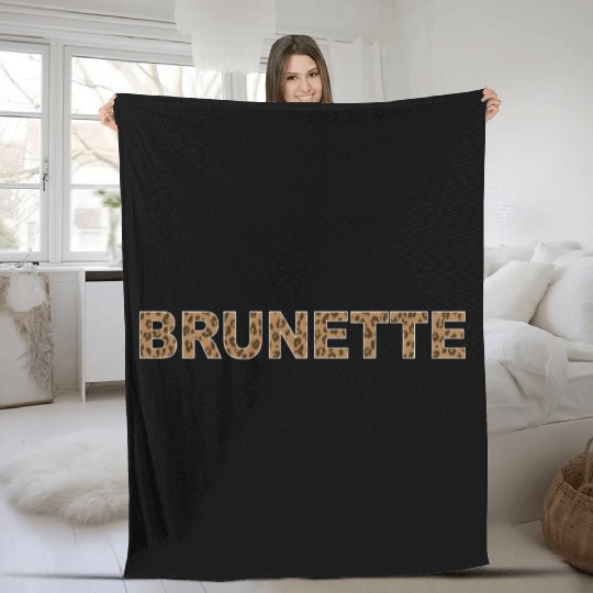Brunette Leopard Print Bold Text Fleece Blankets