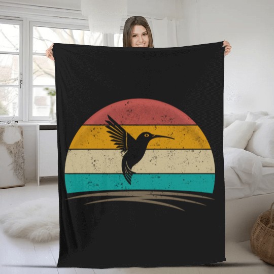 Hummingbird Distressed Hummingbird Fleece Blankets