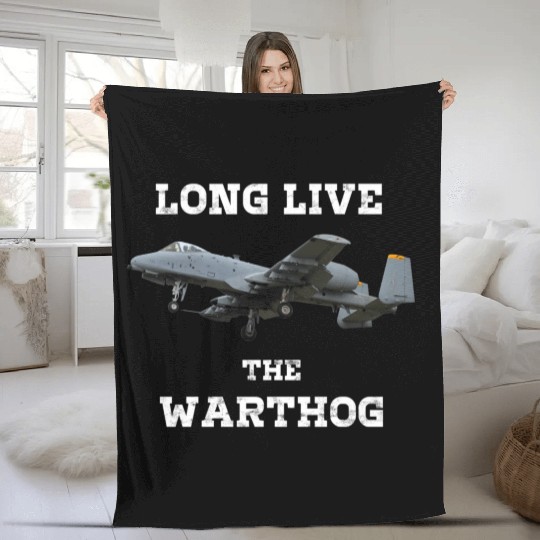 Long Live The A10 Warthog - Military Fighter Jet Fleece Blankets