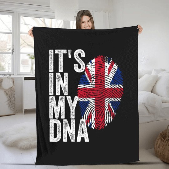 It'S In My Dna Uk Union Jack England Flag Eu Fleece Blankets